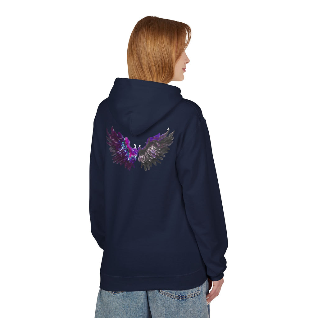 Free Spirit Hoodie — Purple Galaxy Wing Graphic Pullover
