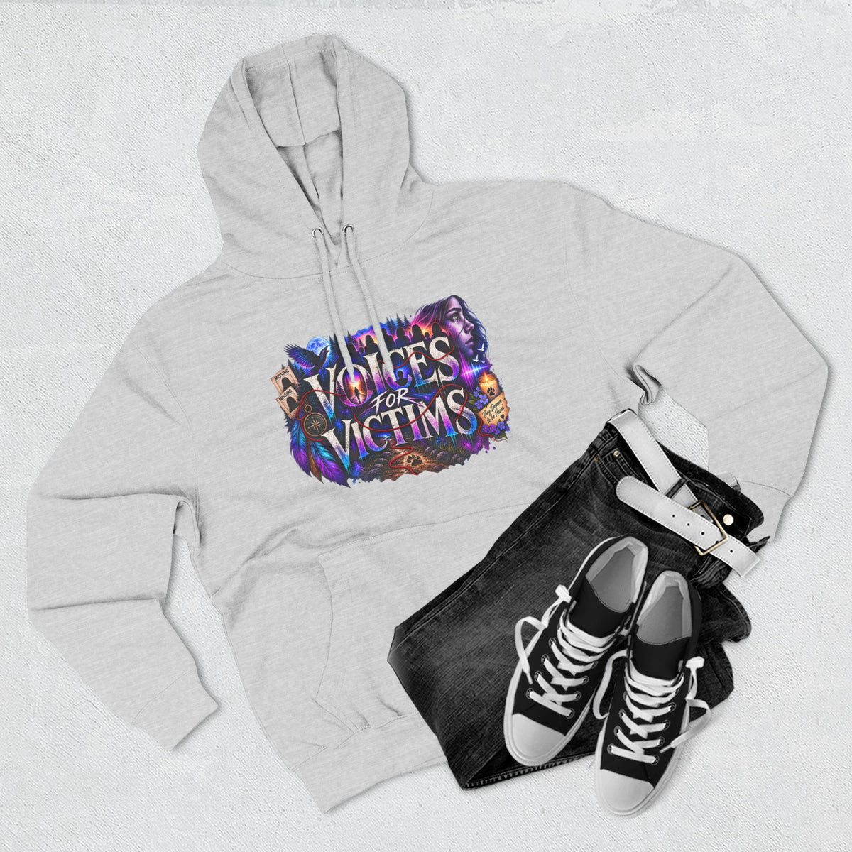 Voices for Victims Graphic Hoodie — Support & Awareness Pullover