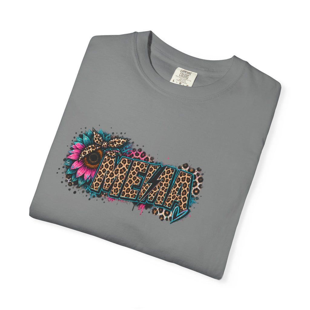 MEMA Leopard Floral Logo T-Shirt — Vintage Animal Print Graphic Tee