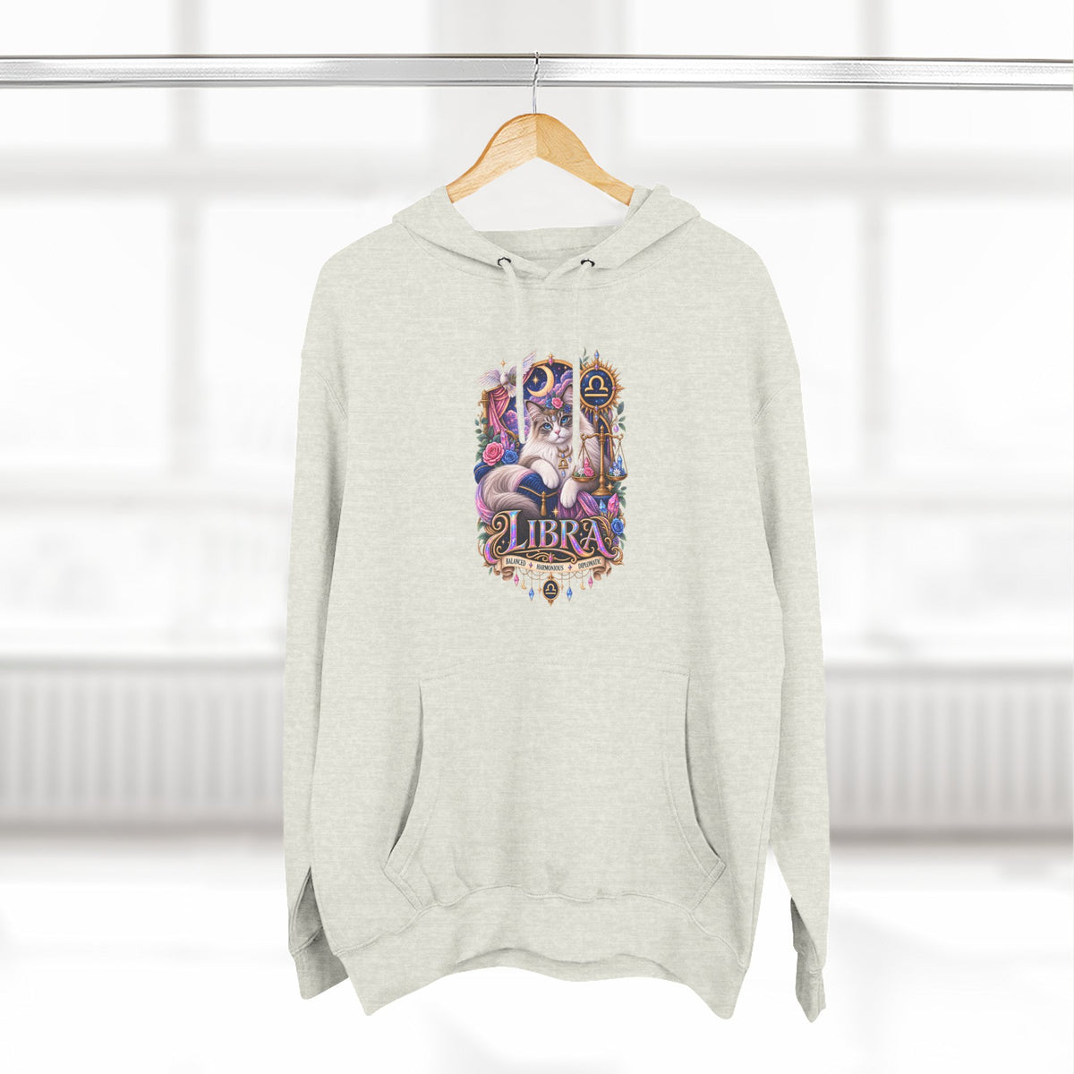 Libra Zodiac Hoodie — Persian Artistic Astrological Sign Sweatshirt