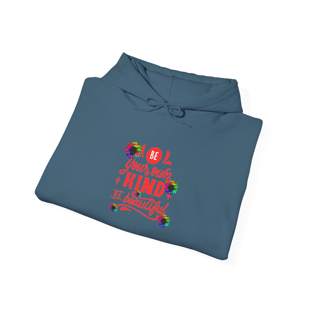 Inspirational Floral Hoodie – "Your Smile is Kind & Beautiful" Rainbow Sunflower Cozy Pullover