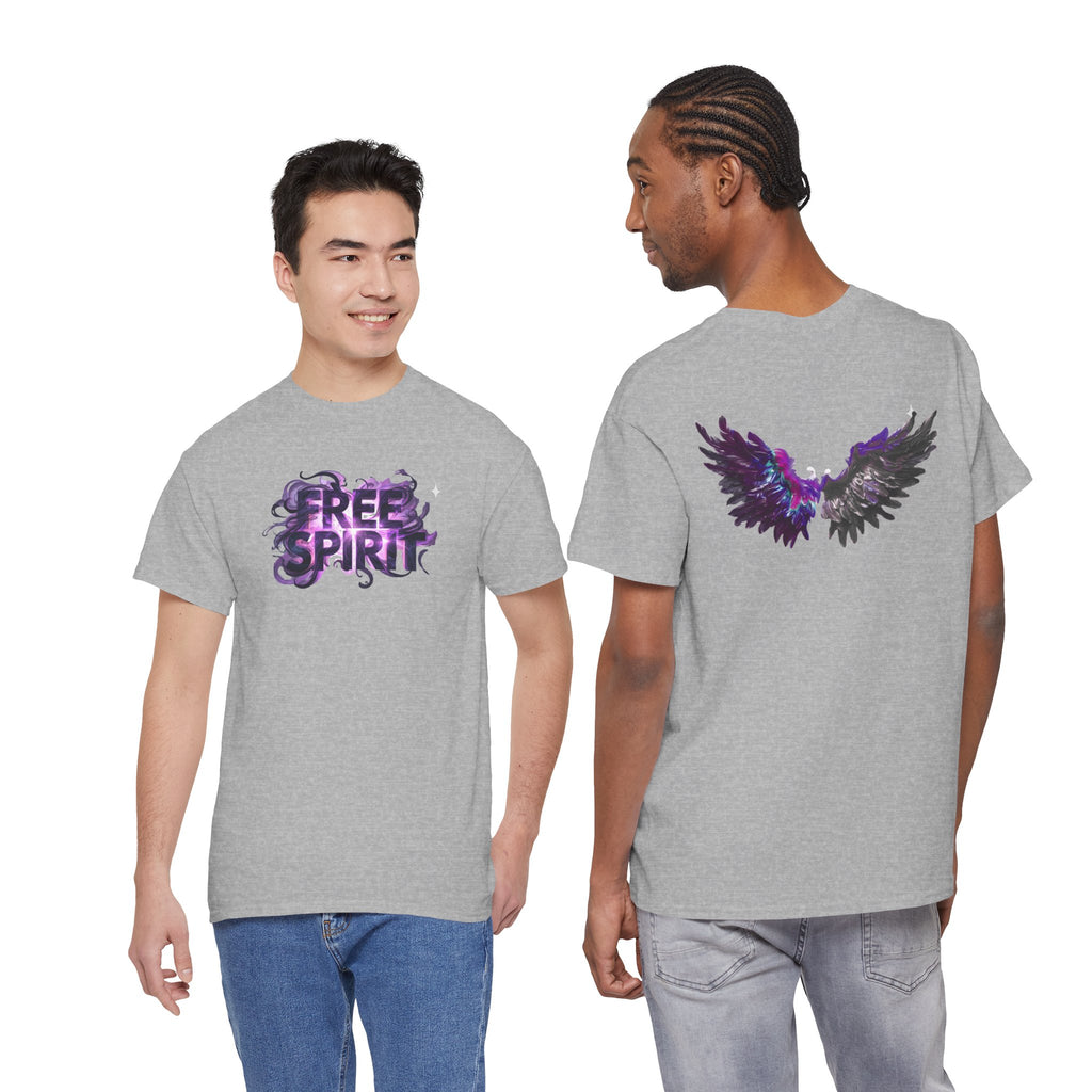 Free Spirit Tee — Purple Galaxy Wings Graphic T-Shirt