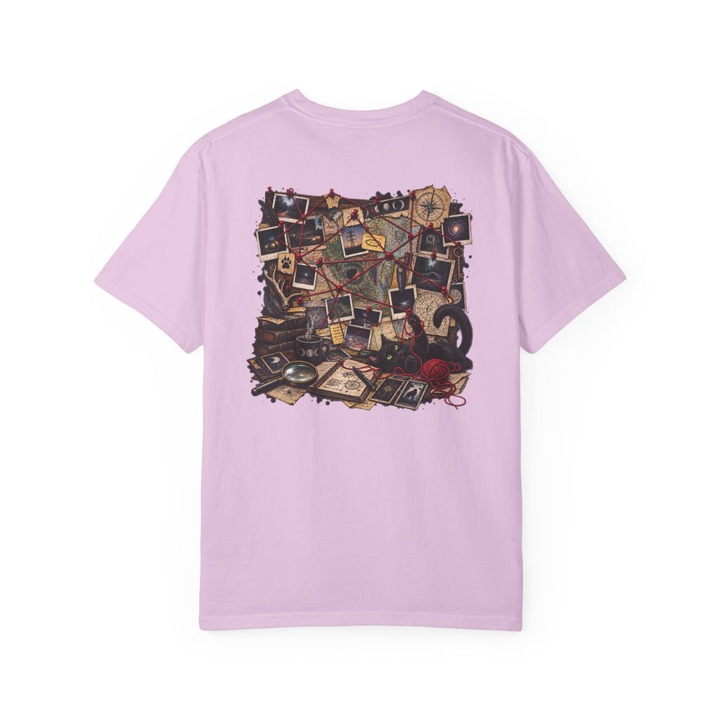 Mystery Evidence Board T-Shirt — Crime Scene Collage Graphic Tee