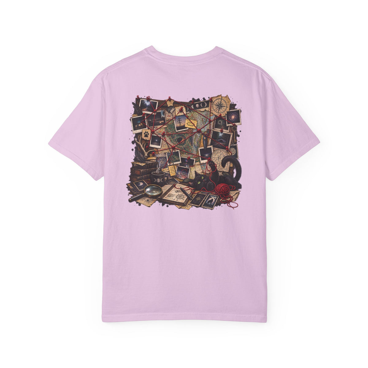Mystery Evidence Board T-Shirt — Crime Scene Collage Graphic Tee